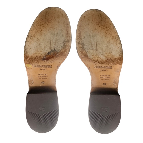 ZADIG & VOLTAIRE BEIGE EMPRESS WILD SNAKESKIN EMBOSSED LEATHER BOOTS - Picture 7 of 9